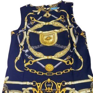 J. Mclaughlin, Navy Blue, Sleeveless, Top, Anchor, Gold, Nautical Small NWOT